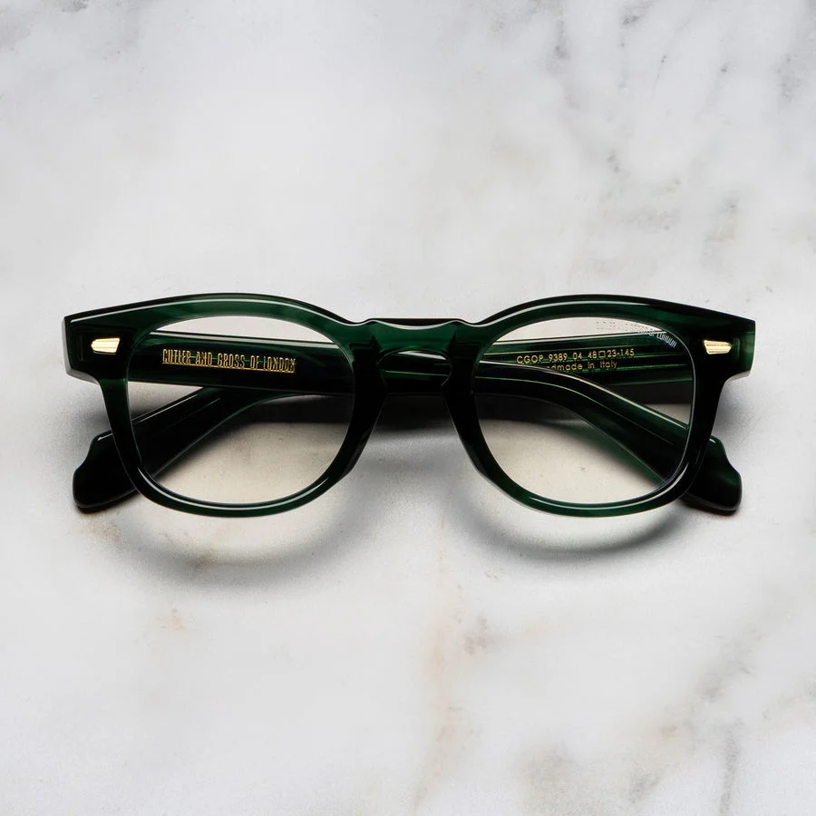 Monture Cutler and Gross 9389, vert foncé rayé